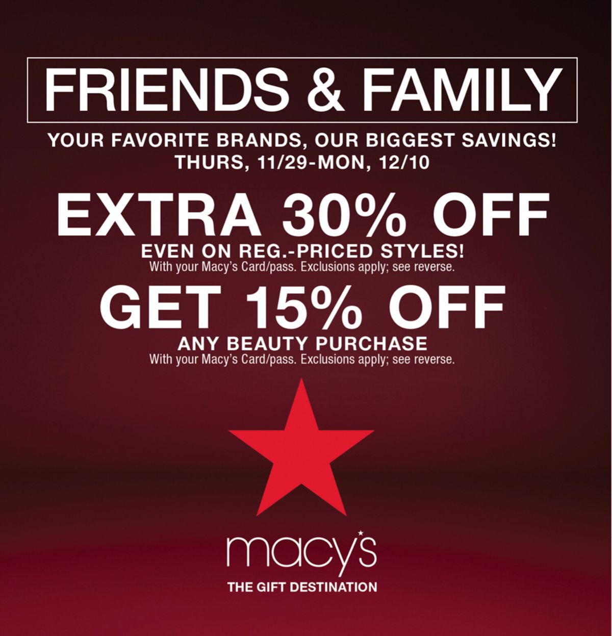 15% off Beauty/Fragrance during Macy's Friends & Family ...